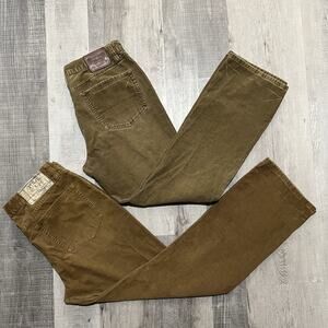 Polo Ralph Lauren Men’s Brown Corduroy Cotton Bootcut Pants Sz 36 Bundle Lot x2